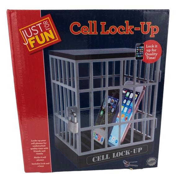 Cell Phone Lock-Up Cage Jail Holds 6 Cell Phones For Fun/Quality Time/Punishment - Picture 1 of 6